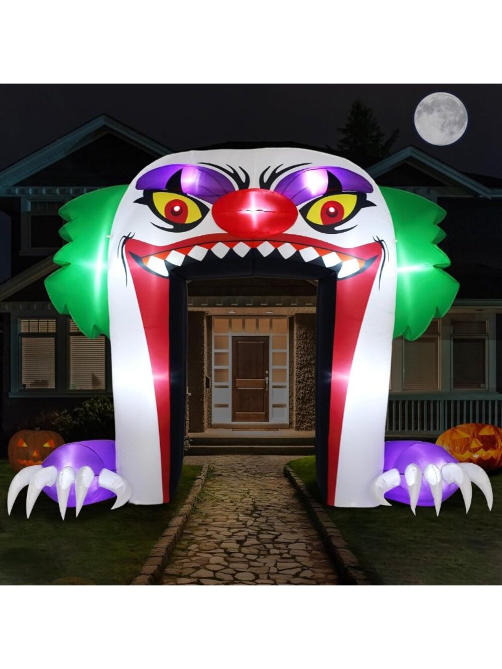 Giant 10 FT Halloween Inflatable Clown Archway - Scary Outdoor Yard Decor
